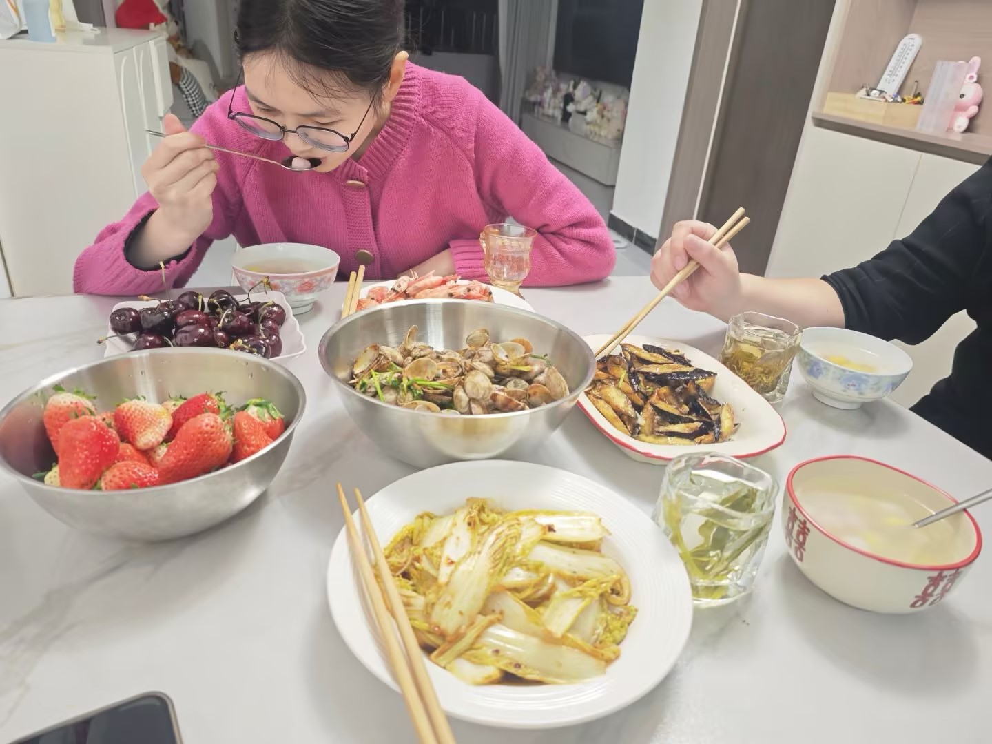 与家人一起吃元宵