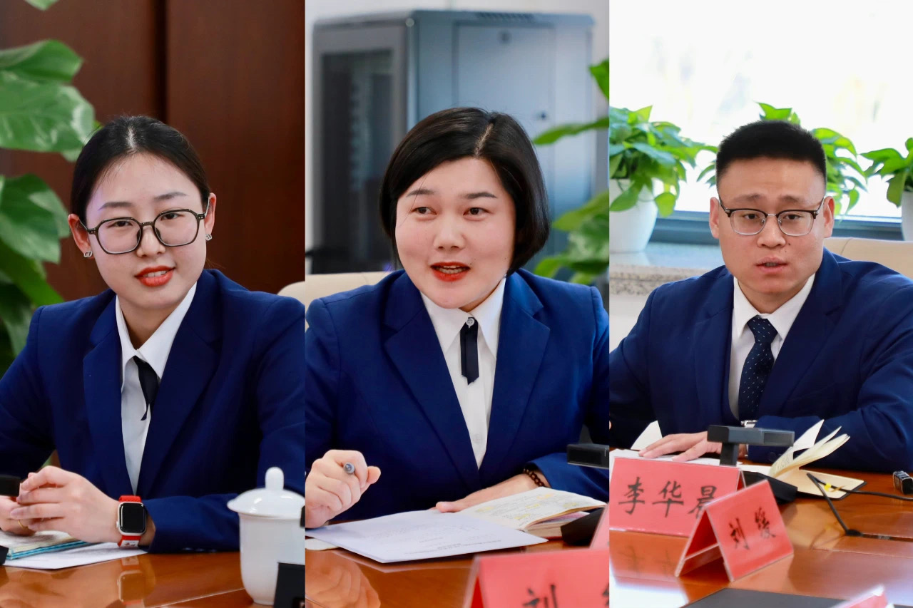 ▲王梓莹、刘缓、李华晨分享工作心得