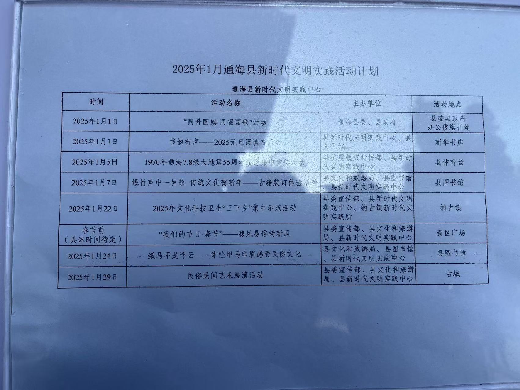 通海县文管所1月活动计划 通海县文管所1月活动计划