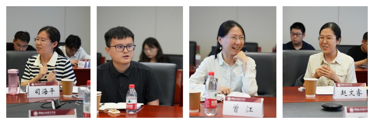 经济系司海平老师肯定了《管子》“富国强兵”、“顺应人性”等超前的经济智慧，对齐国为何没能一直强盛下去进行了制度经济学的分析；
企业史研究所厉启晗老师认为《管子》具有与马克思经济循环理论相比较的研究价值；
企业史研究所曾江老师认为《管子》体现出“百科全书式”的特点；
经济系赵文睿老师从《管子》思想高度的理论前瞻性、展现了中国本土哲学独特的思维方式及其对构建中国特色的自主知识体系三方面的启发进行分享。