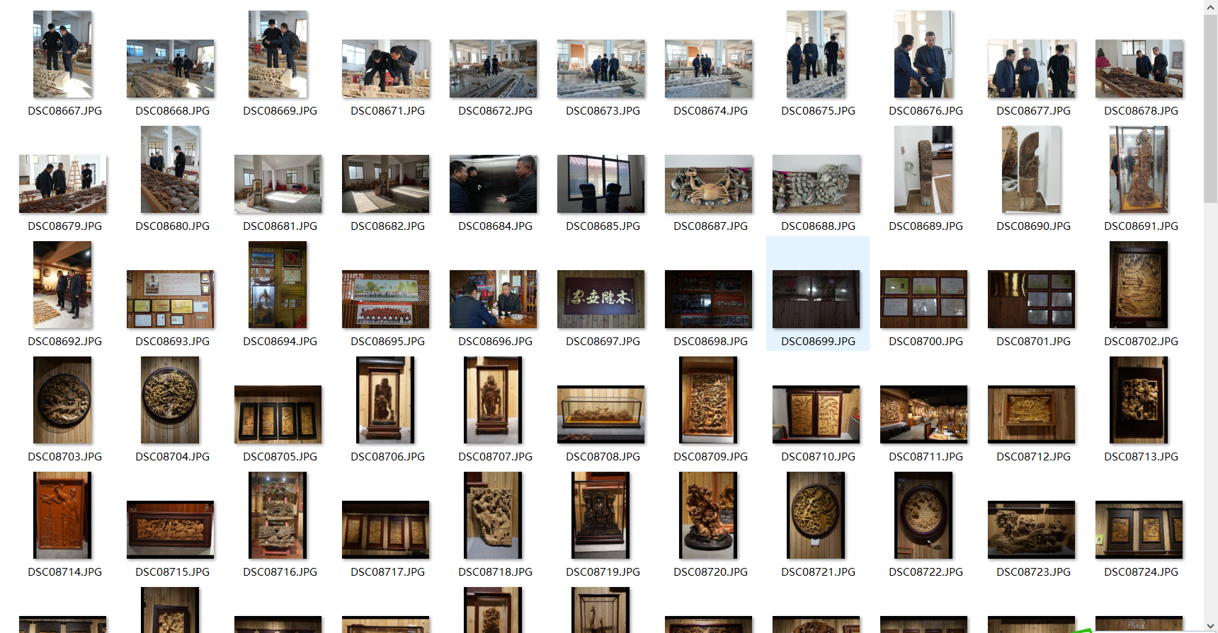 图3  2月15日上午普宁陈泽铭木雕工作室调研和访谈掠影
