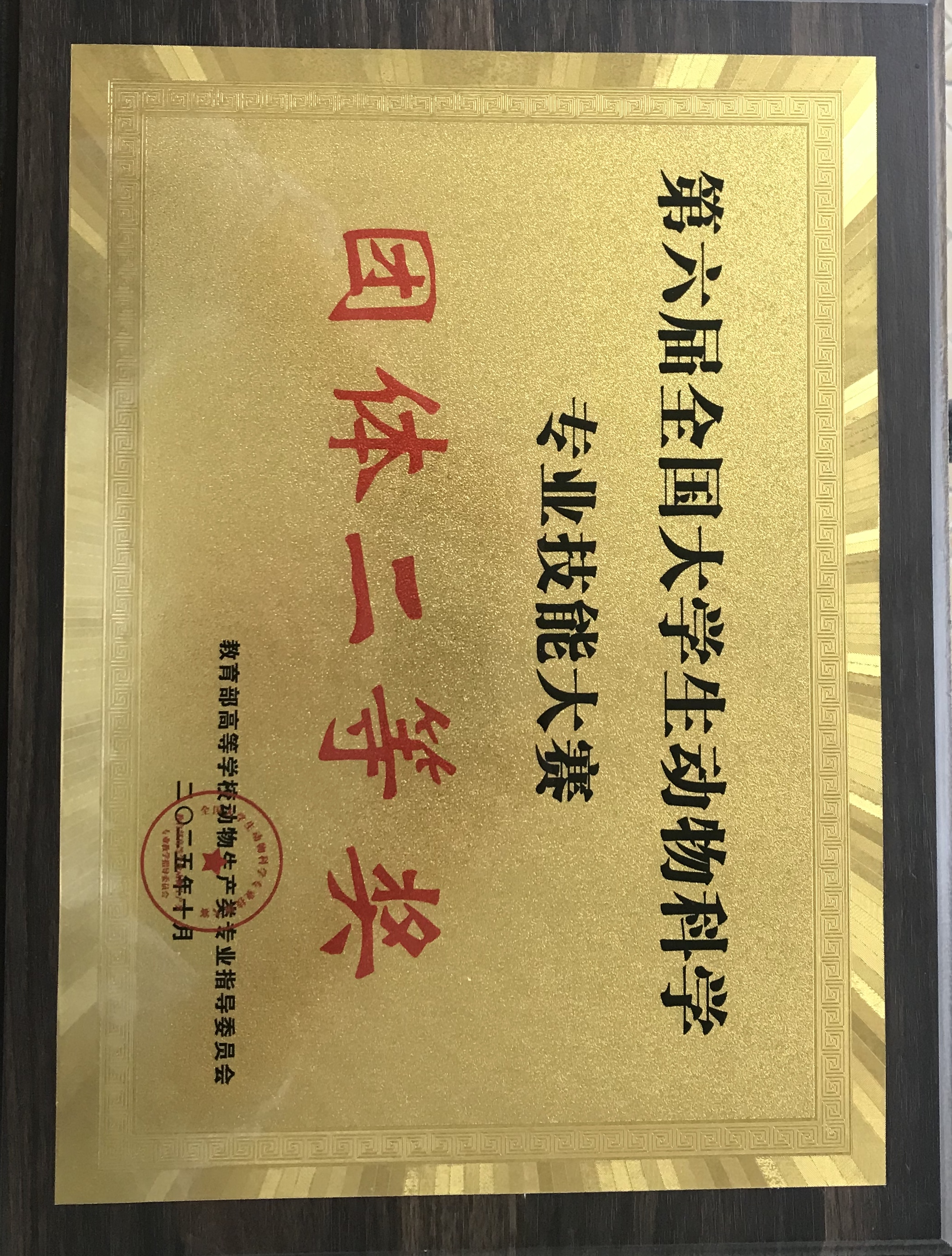 第六届动物科学专业技能大赛-团体二等奖 第六届动物科学专业技能大赛-团体二等奖