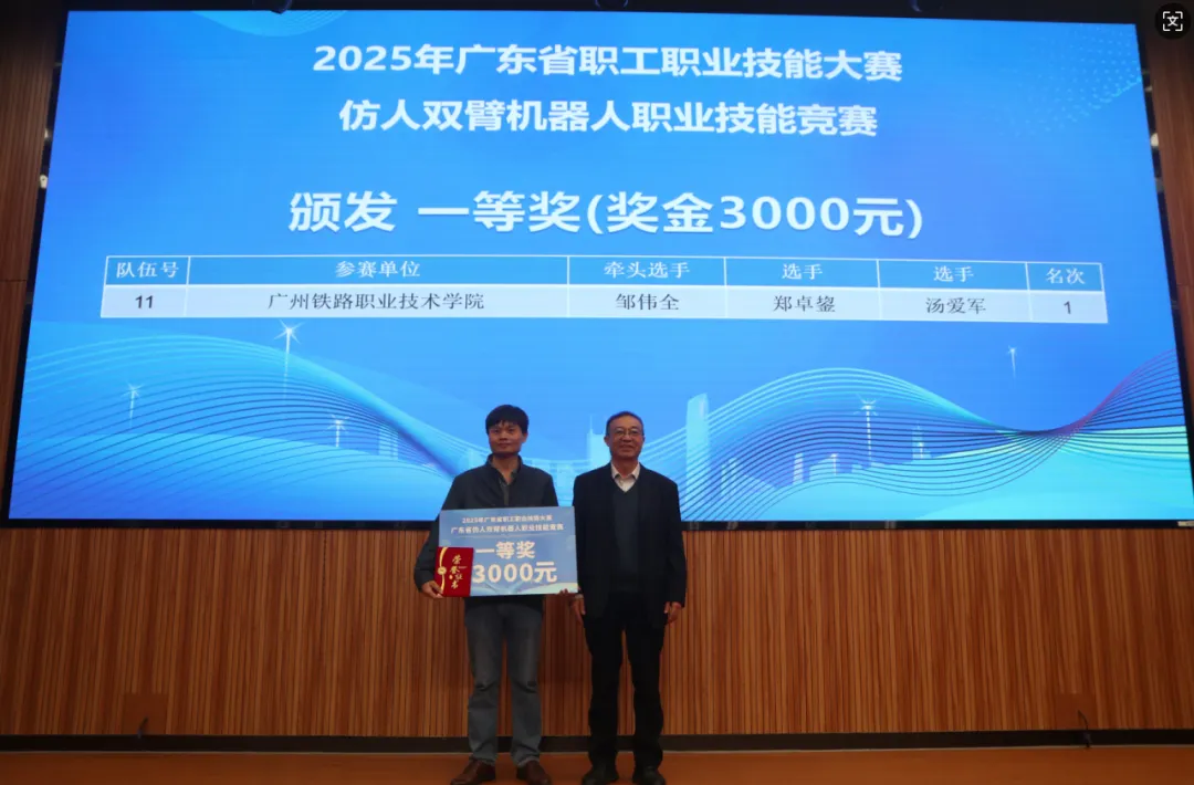 广东省仿人双臂机器人职业技能竞赛获奖留影