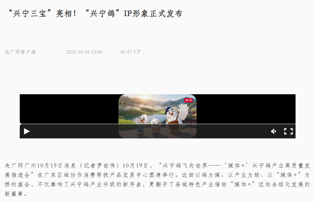 广财“强国行”团队师生设计“兴宁鸽IP”正式发布，以文化赋能助力乡村振兴（图片12）