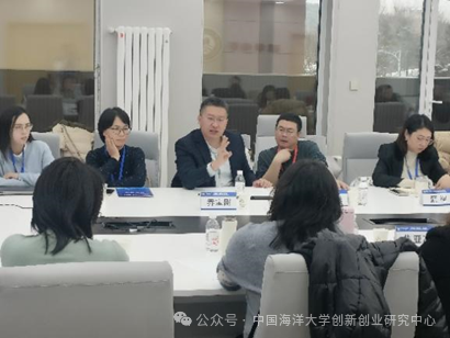 从上到下依次为：褚庆柱、甄程、姜芳、焦亚冰、徐缤荣、乔宝刚（主持）