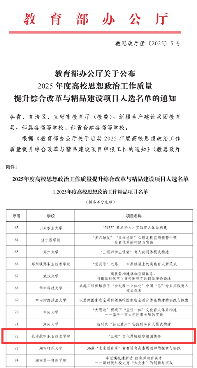 获批教育部2025年度高校思想政治工作精品项目