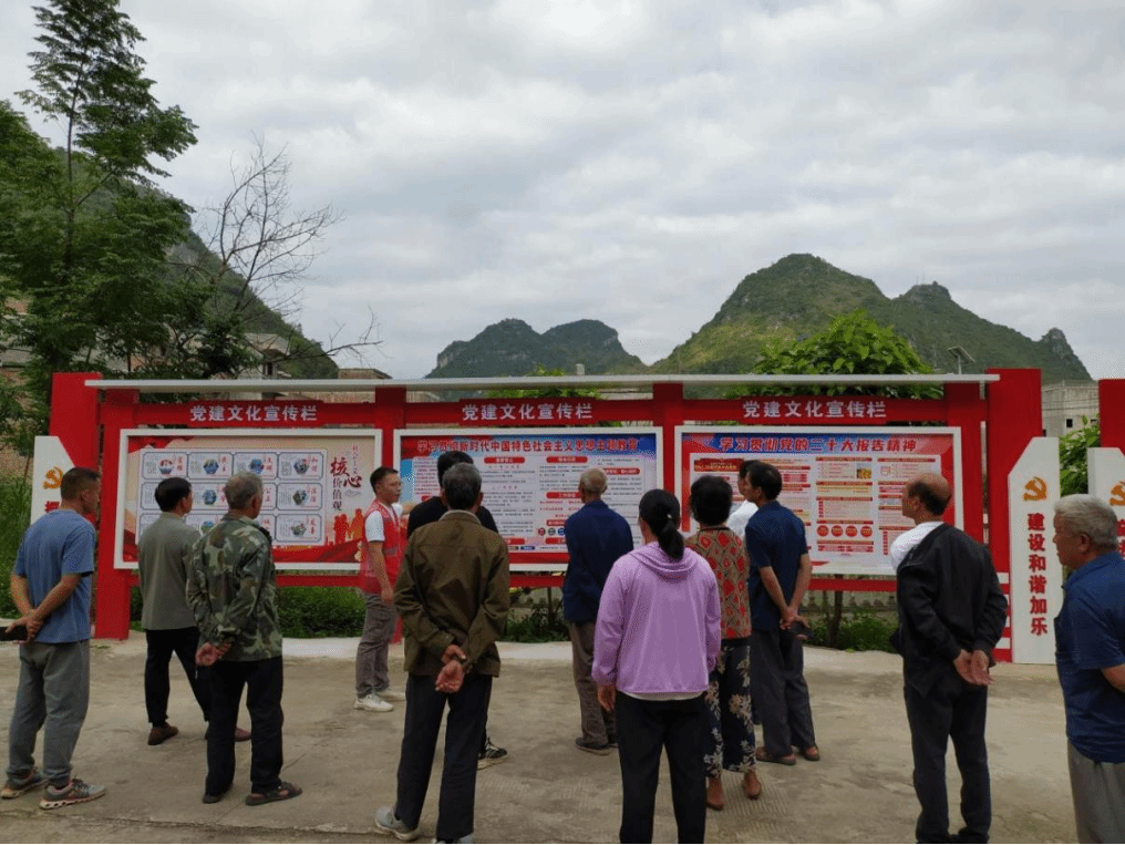 第一书记向党员同志讲解文化长廊的模块构成.png 第一书记向党员同志讲解文化长廊的模块构成.png