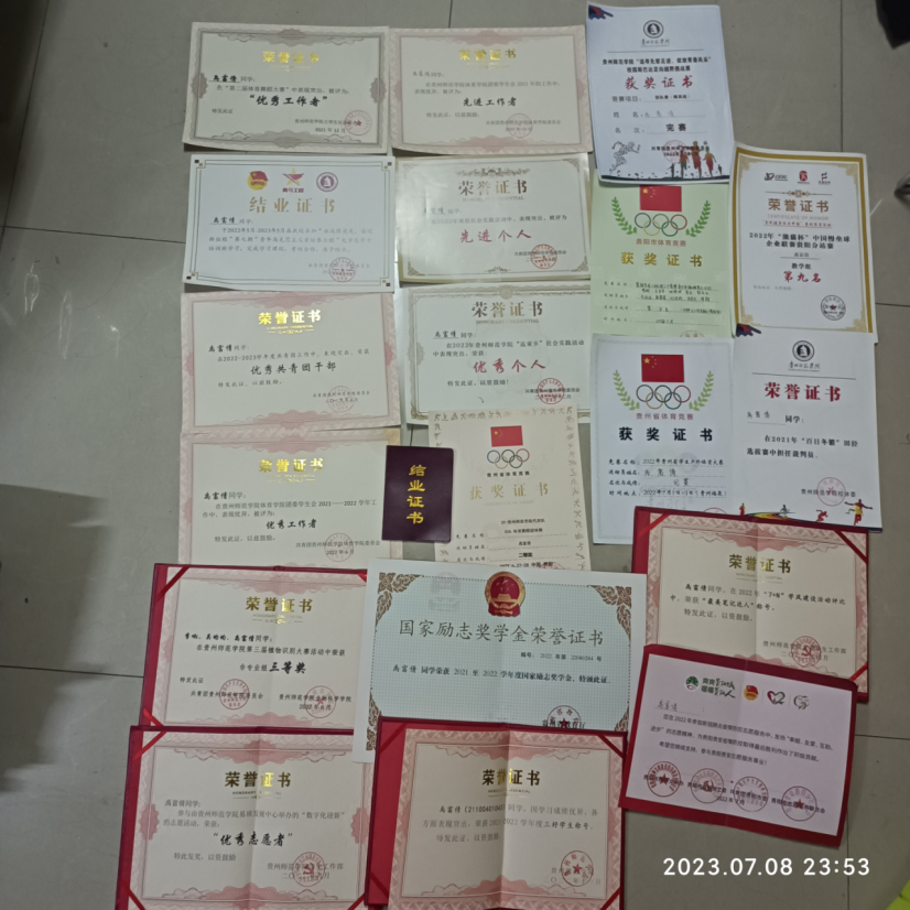 禹富倩大学期间获奖证书.png