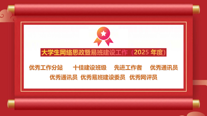 2025年度学生网络思政暨易班建设工作先进集体和个人获奖名单
